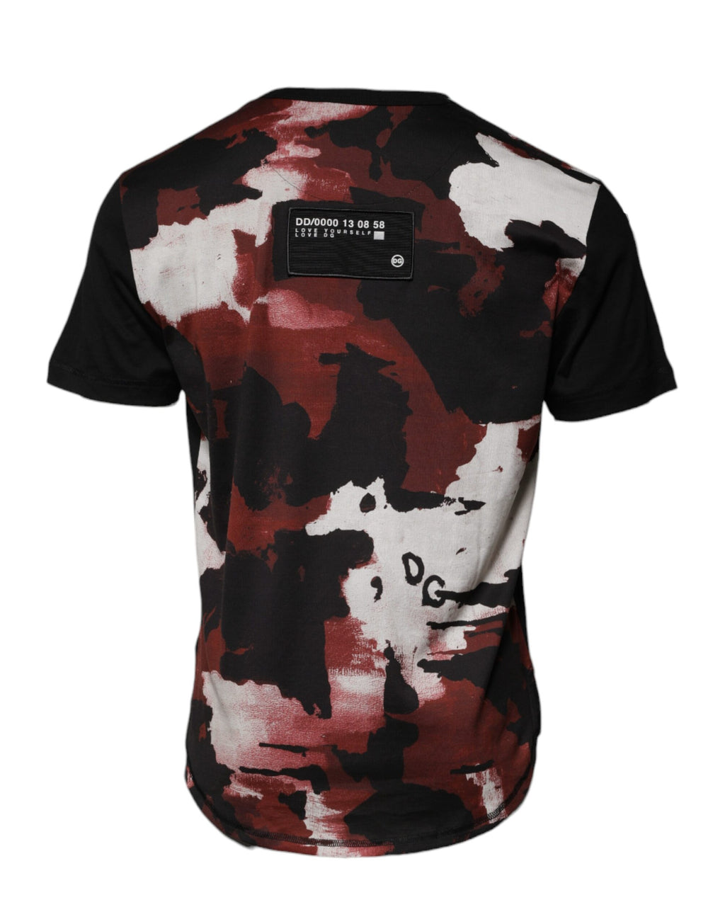 T-shirt à col rond Dolce & Gabbana multicolore camouflage, coton, style décontracté, vue de face.