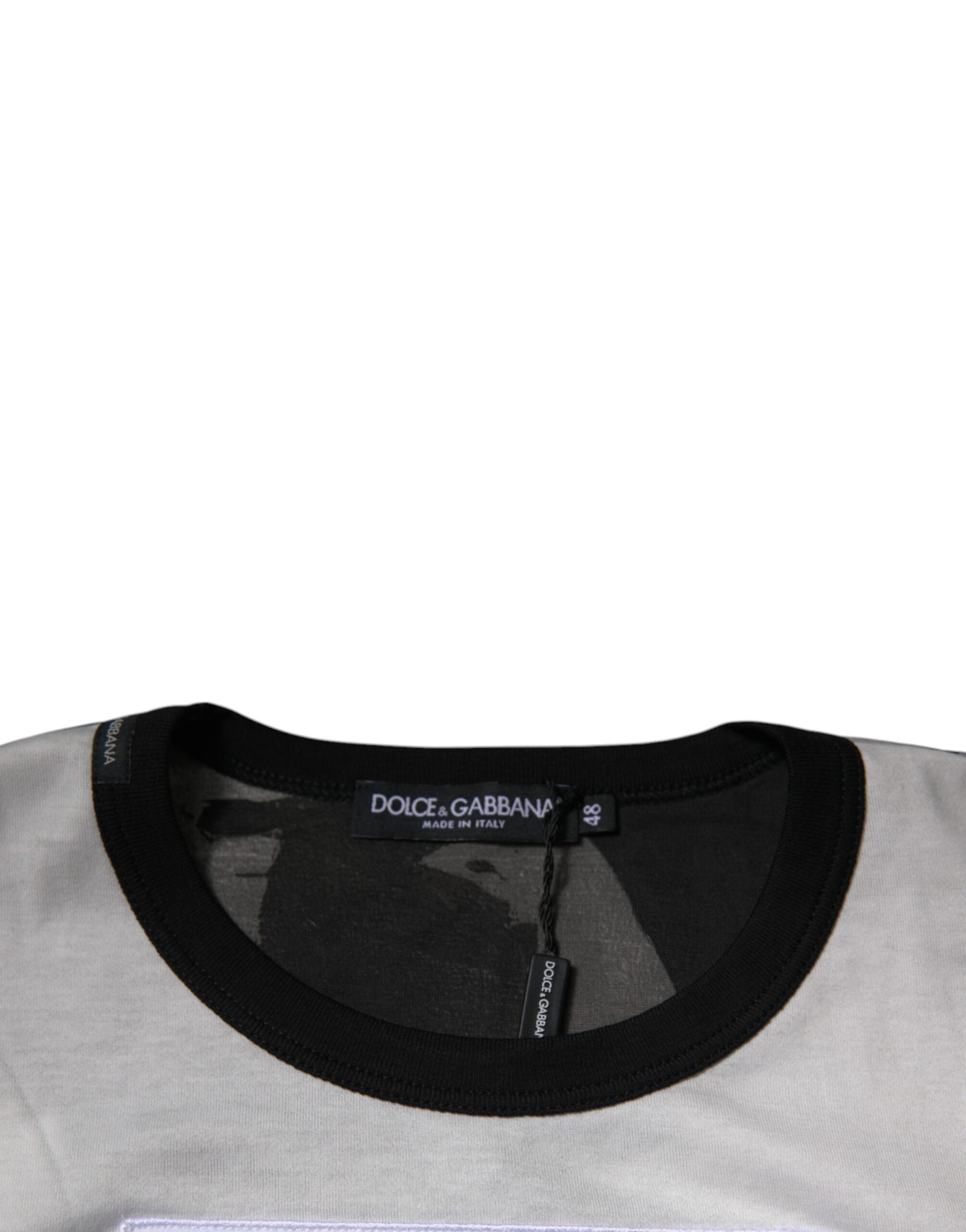 T-shirt à col rond camouflage multicolore Dolce & Gabbana, mode décontractée avec motif vibrant et style contemporain.