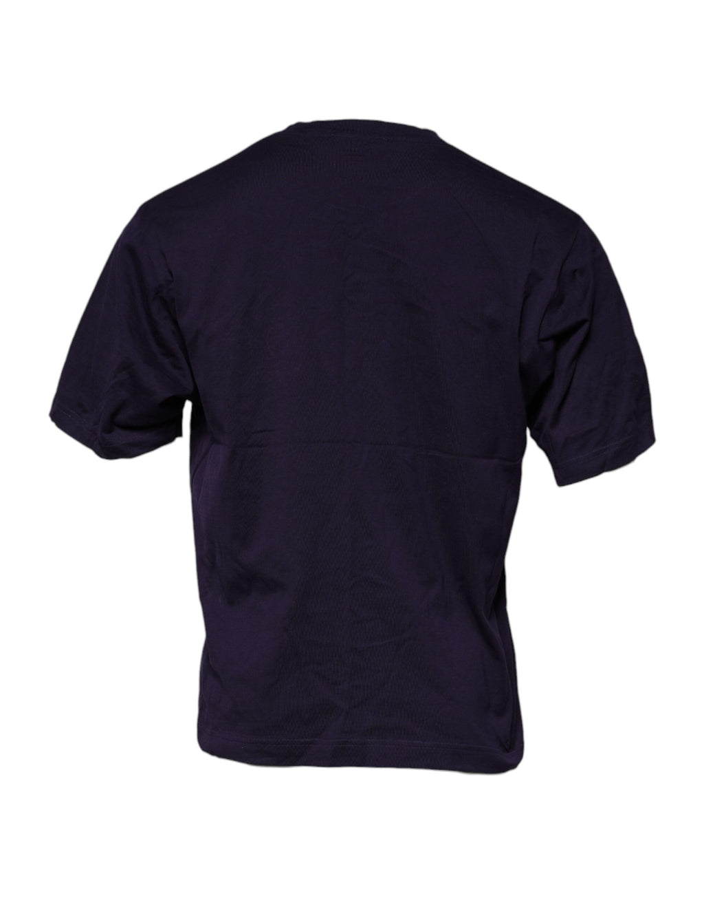 T-shirt en coton violet Dolce & Gabbana avec logo DG, col ras du cou, design élégant et casual, visible sur l'image.