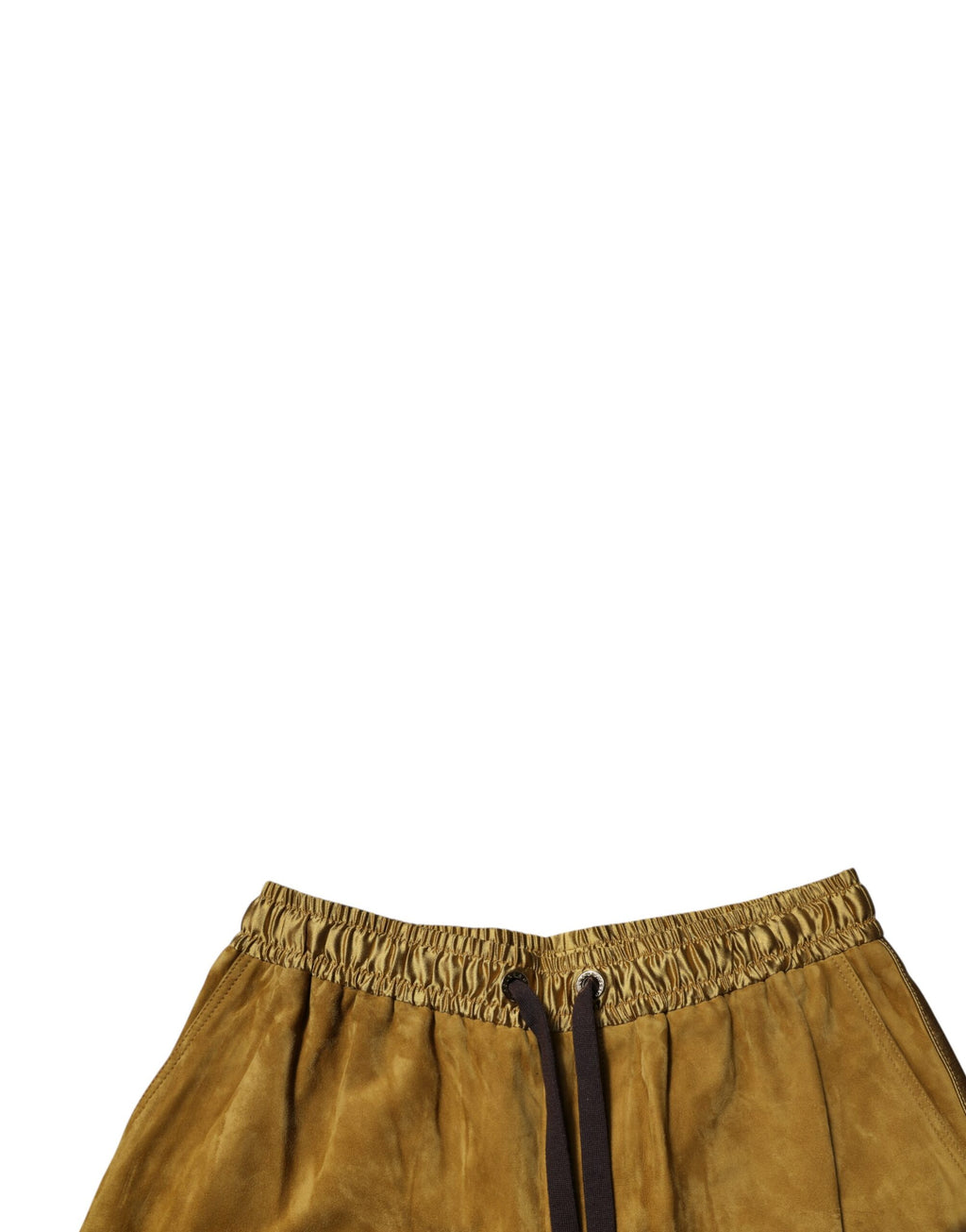 Shorts bermuda en daim de veau marron Dolce & Gabbana pour homme, style élégant et sophistiqué.