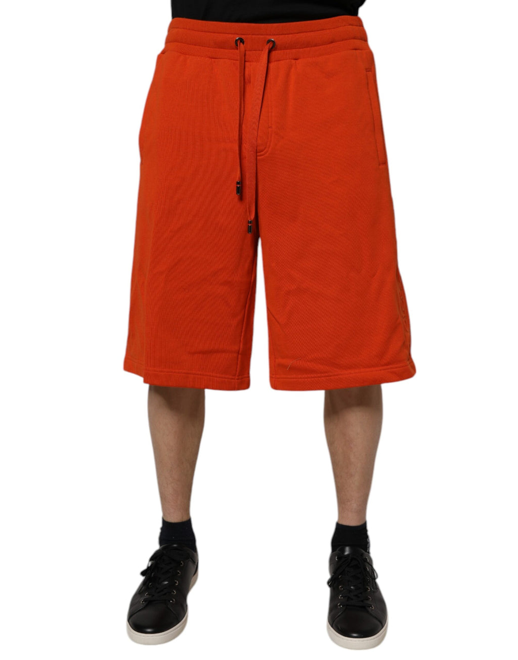 Shorts bermuda homme en coton mélangé rouge de Dolce & Gabbana, mi-hauteur et élégants, pour un style décontracté.