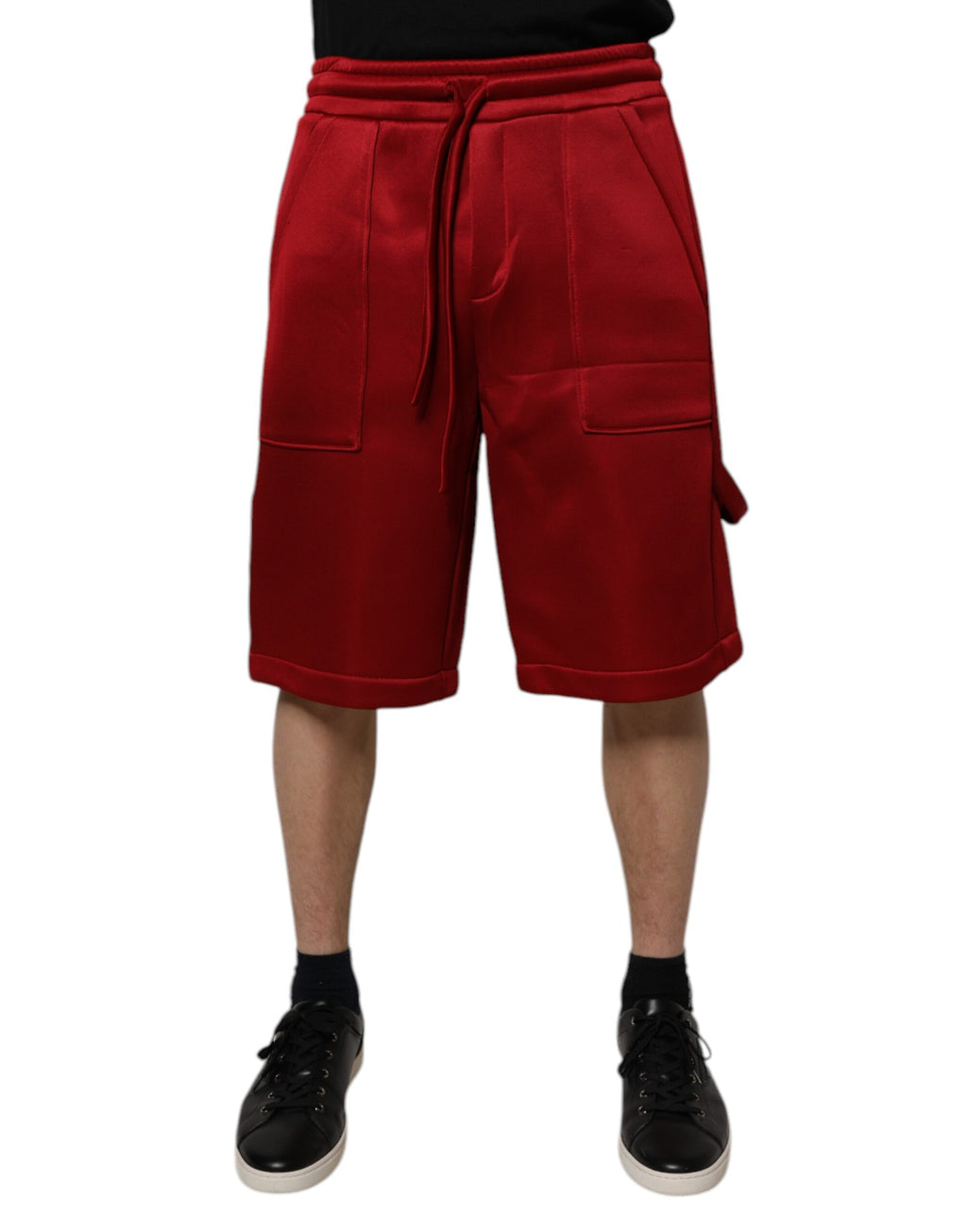 Shorts bermuda marron en viscose et nylon de Dolce & Gabbana, taille mi-haute, avec coupe élégante et tissu léger.