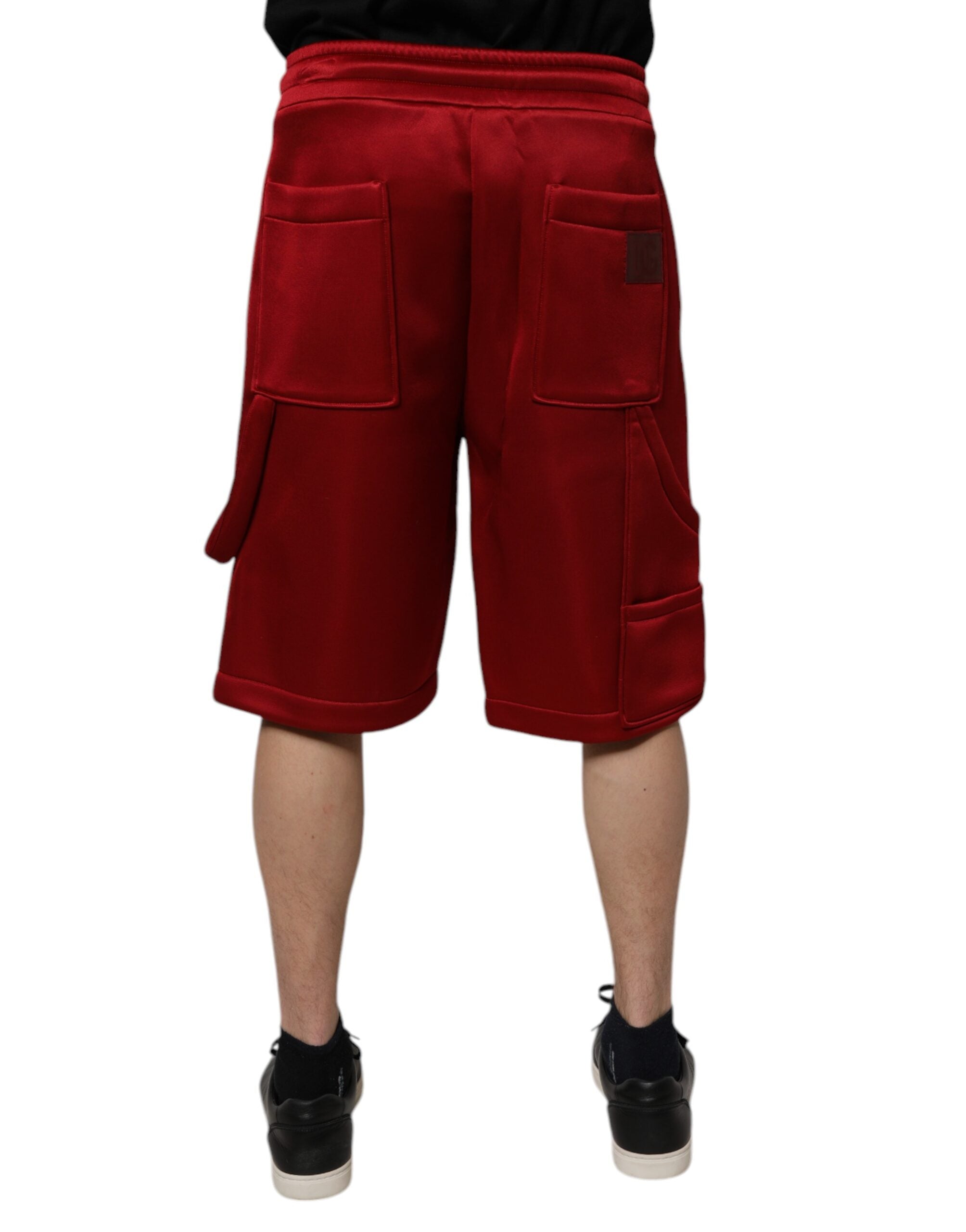 Shorts bermuda Dolce & Gabbana en viscose et nylon marron avec taille mi-haute, décontractés et élégants.