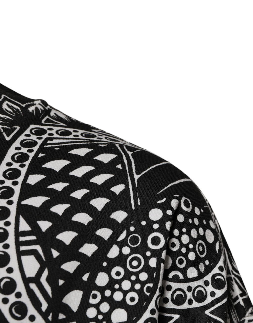 Sweatshirt en coton blanc et noir avec imprimé de la marque Dolce & Gabbana, pull décontracté pour homme ou femme.