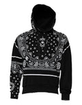 Sweat-shirt à capuche Dolce & Gabbana noir avec bandana, style décontracté, tissu doux et détails tendance visible sur l'image.