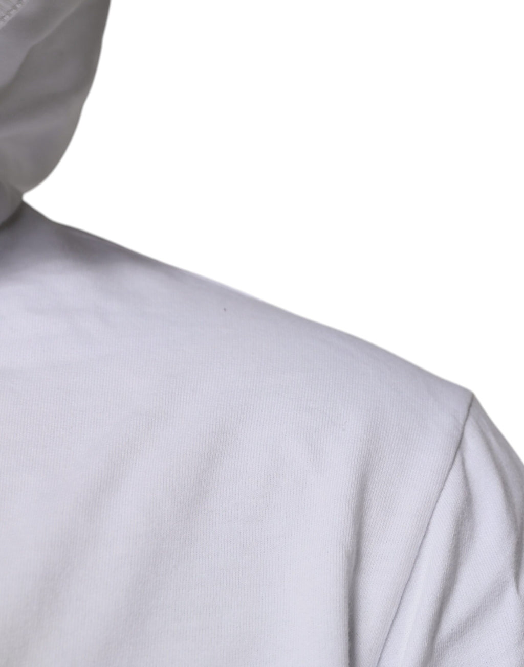 Sweat à capuche en coton blanc Dolce & Gabbana, pull décontracté avec capuche et logo subtil, vue de face.