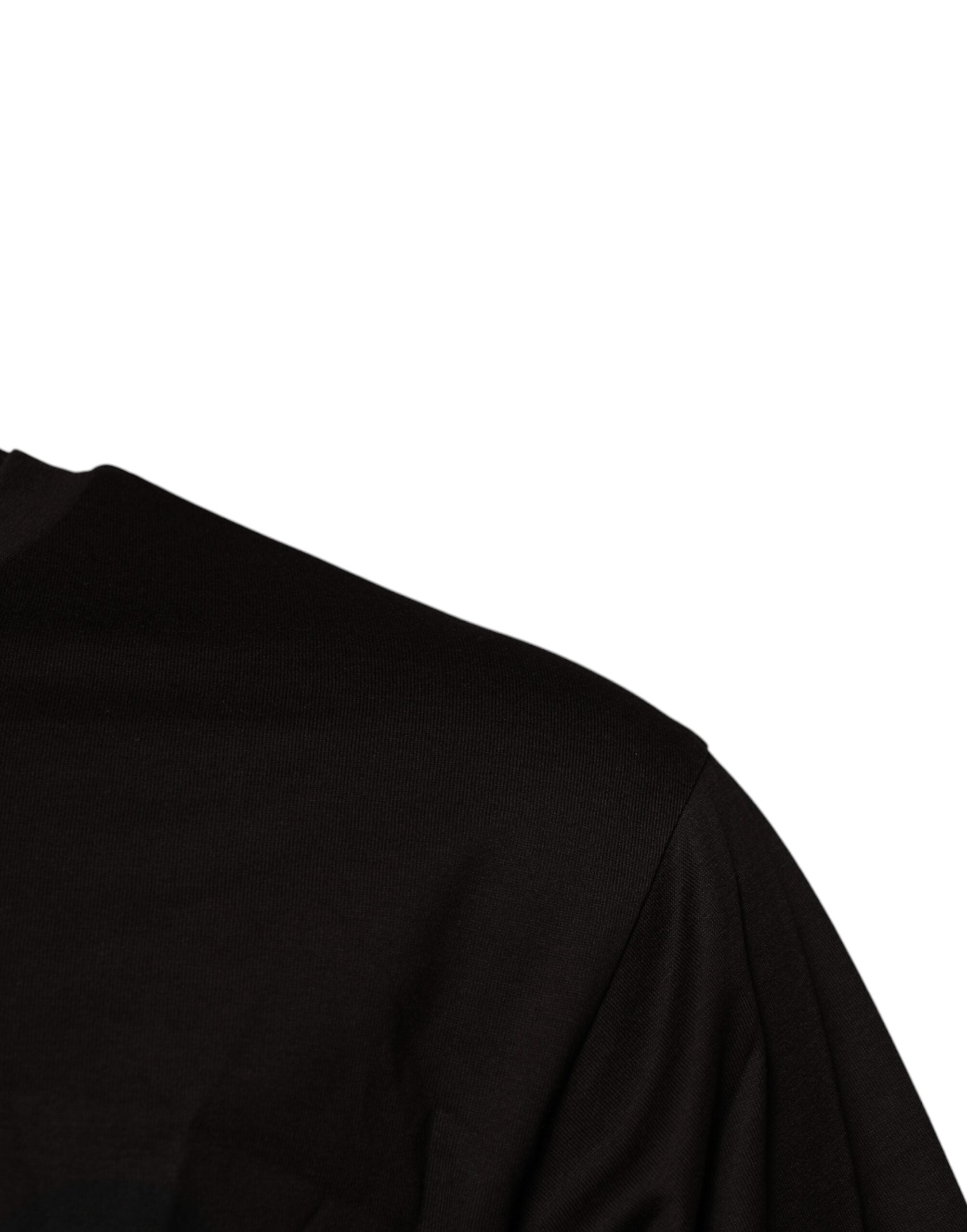 T-shirt en coton marron foncé avec logo Dolce & Gabbana, col rond, vue de face.