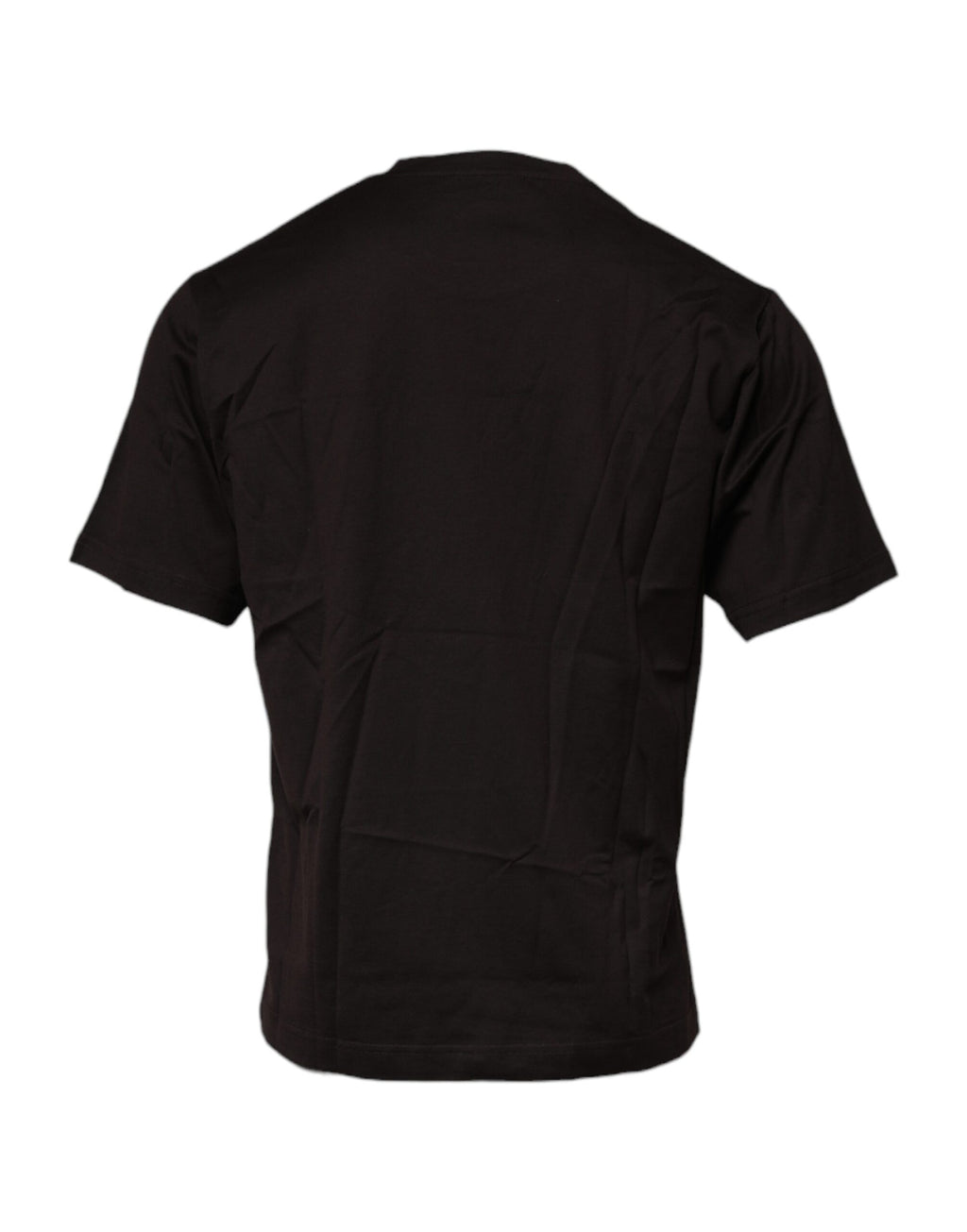 T-shirt en coton marron foncé avec logo Dolce & Gabbana à col rond, style décontracté et élégant.