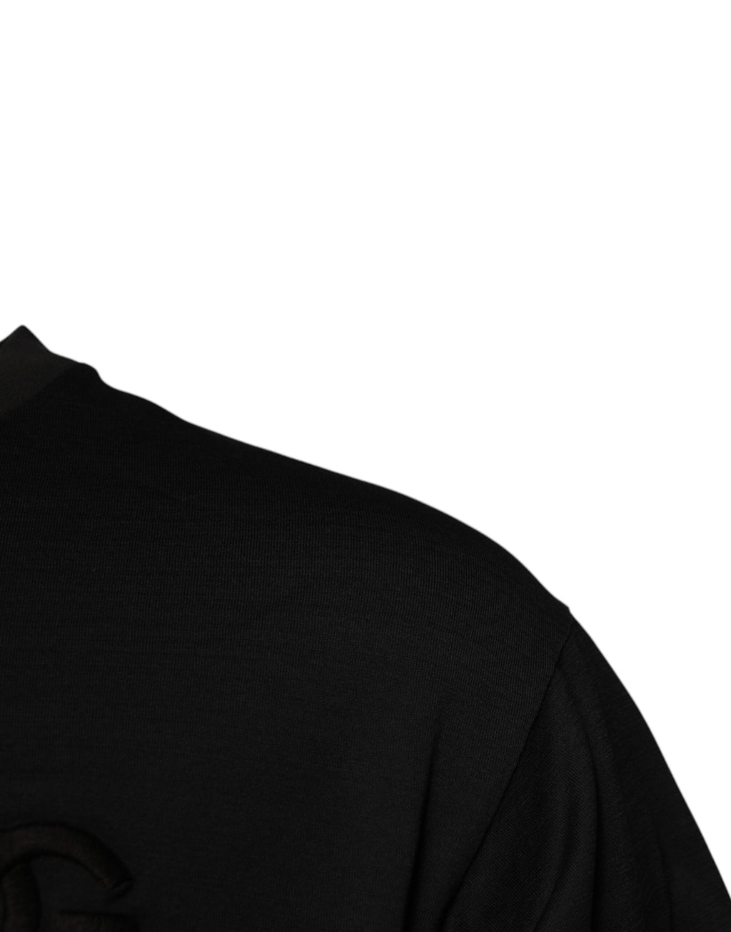 T-shirt noir Dolce & Gabbana en coton avec logo DG, col rond et design simple, vue de face.