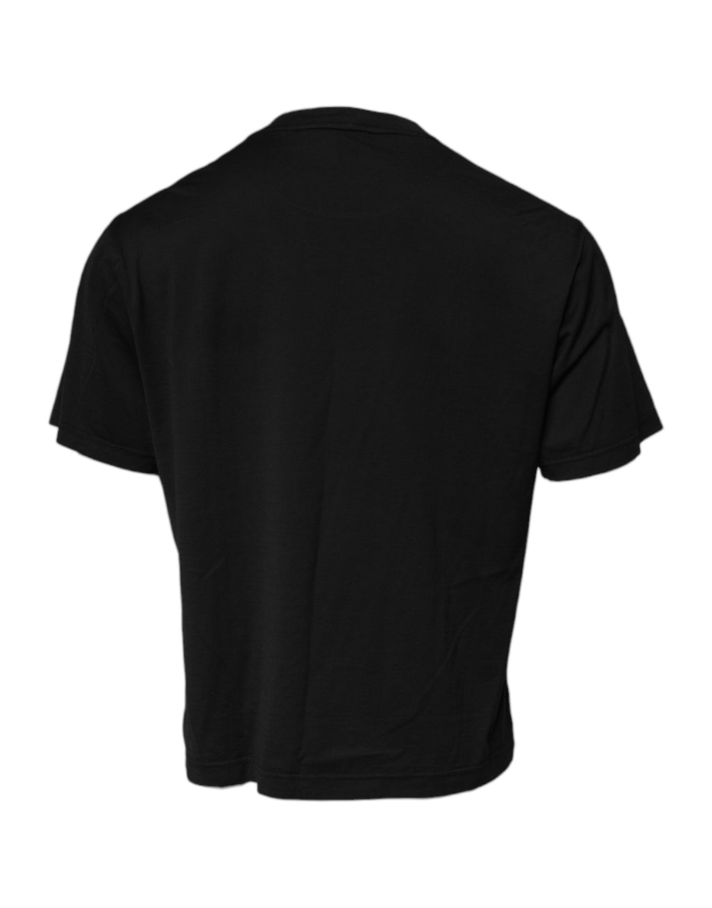 T-shirt en coton noir Dolce & Gabbana avec logo DG, col rond, vue de face.