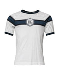 T-shirt homme blanc Dolce & Gabbana en coton avec logo imprimé, col rond et design élégant.
