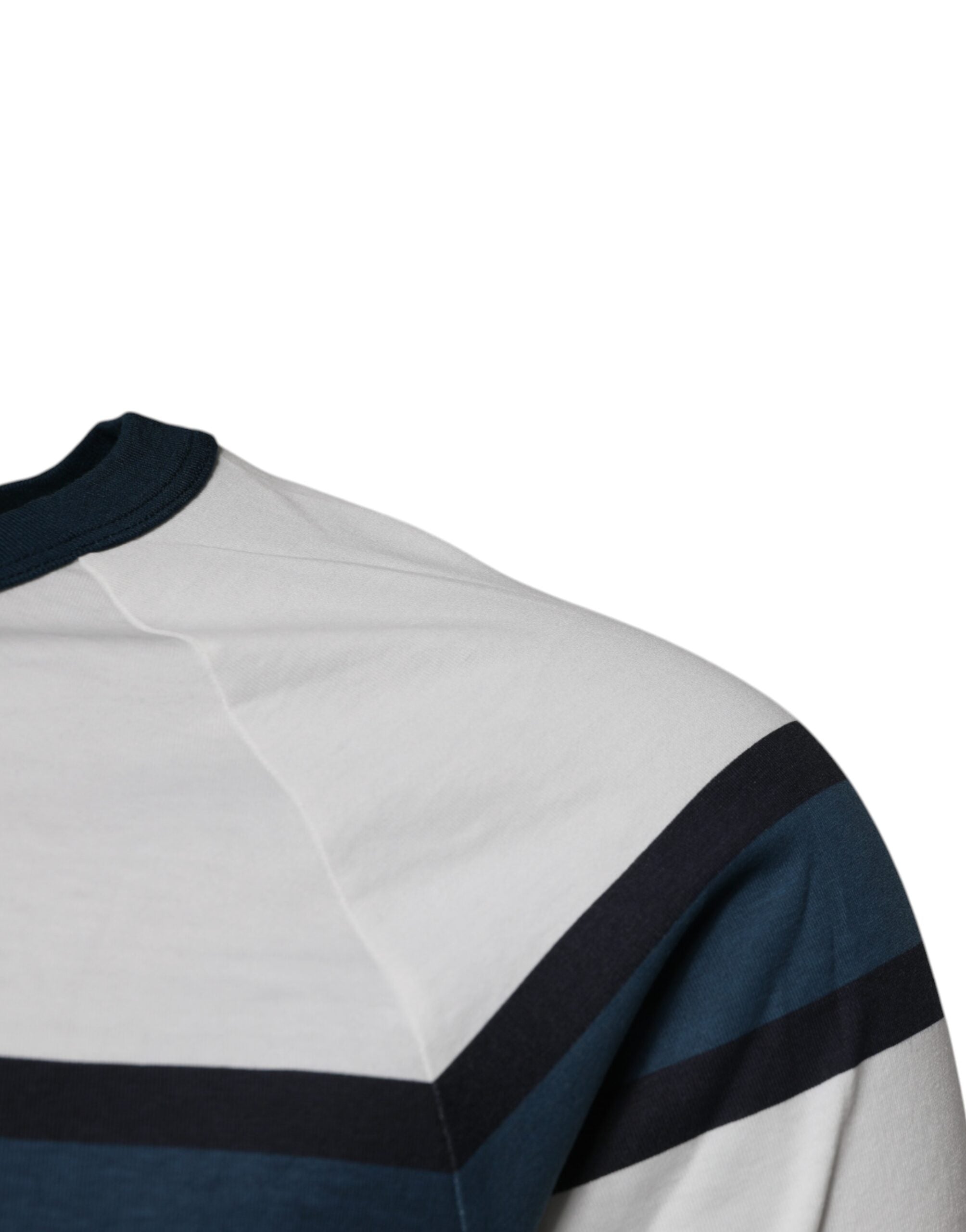T-shirt homme blanc en coton Dolce & Gabbana avec logo imprimé, col ras du cou, style décontracté.