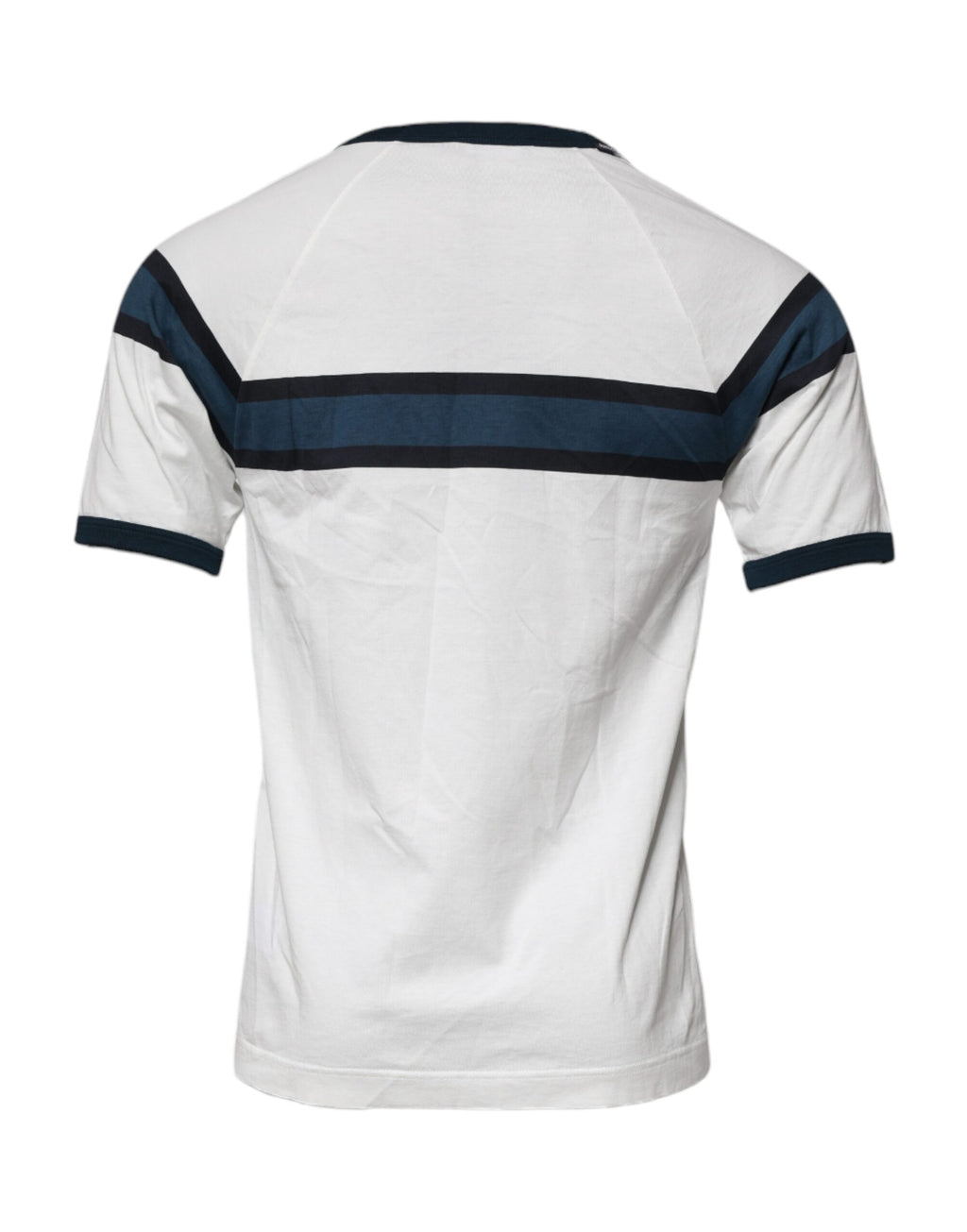 T-shirt blanc pour homme Dolce & Gabbana en coton avec logo imprimé, col rond, style décontracté.