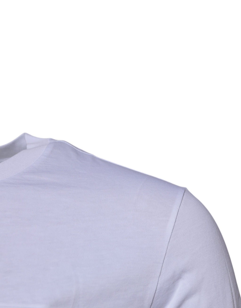 T-shirt blanc en coton avec logo Dolce & Gabbana sur la poitrine, col rond, style décontracté.