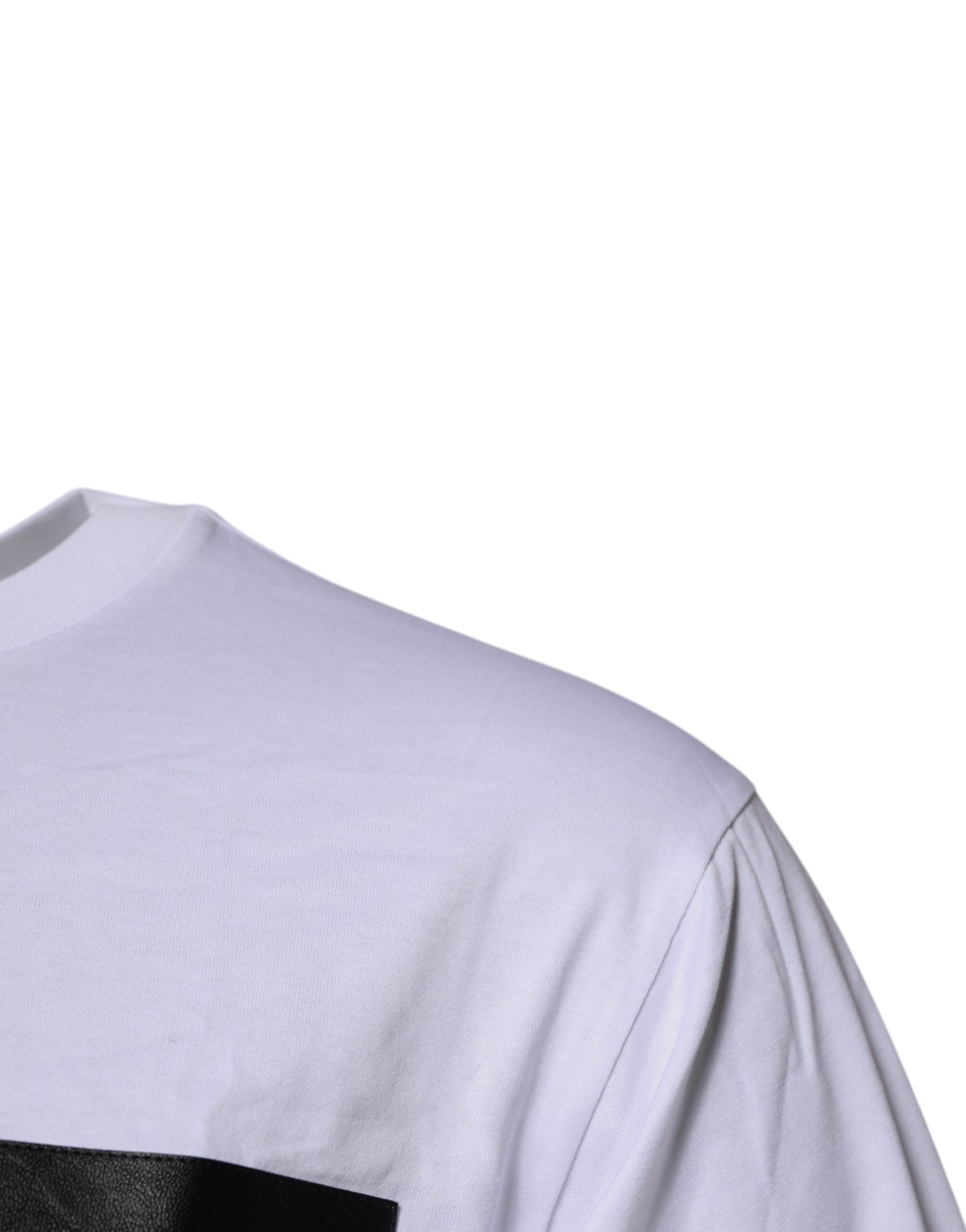 T-shirt blanc Dolce & Gabbana en coton avec logo brodé, col rond, style décontracté et moderne.