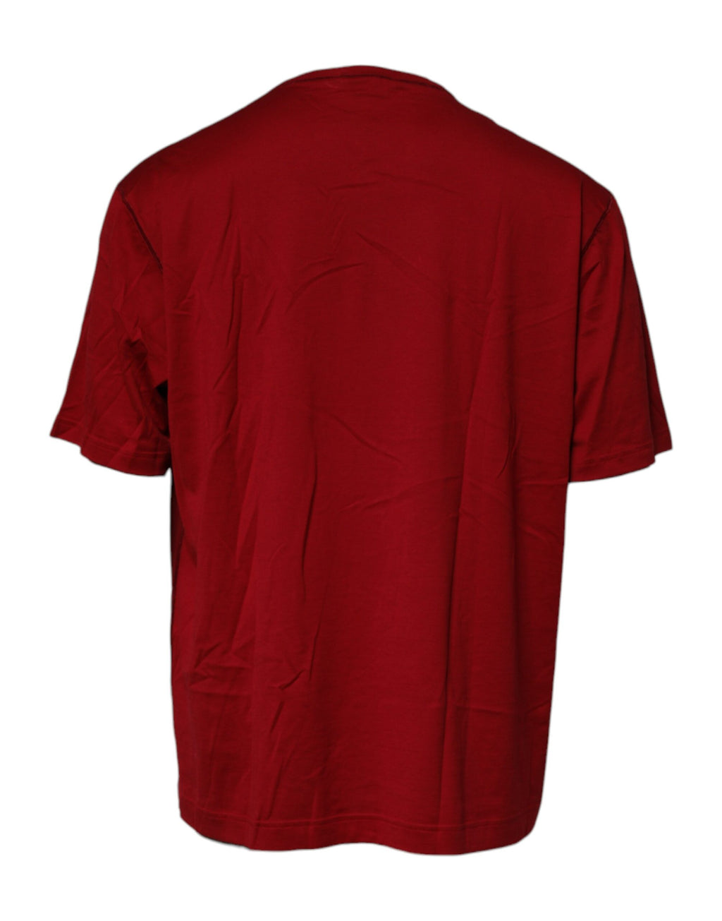 T-shirt à col rond en coton rouge avec bande logo Dolce & Gabbana, look décontracté et style élégant.