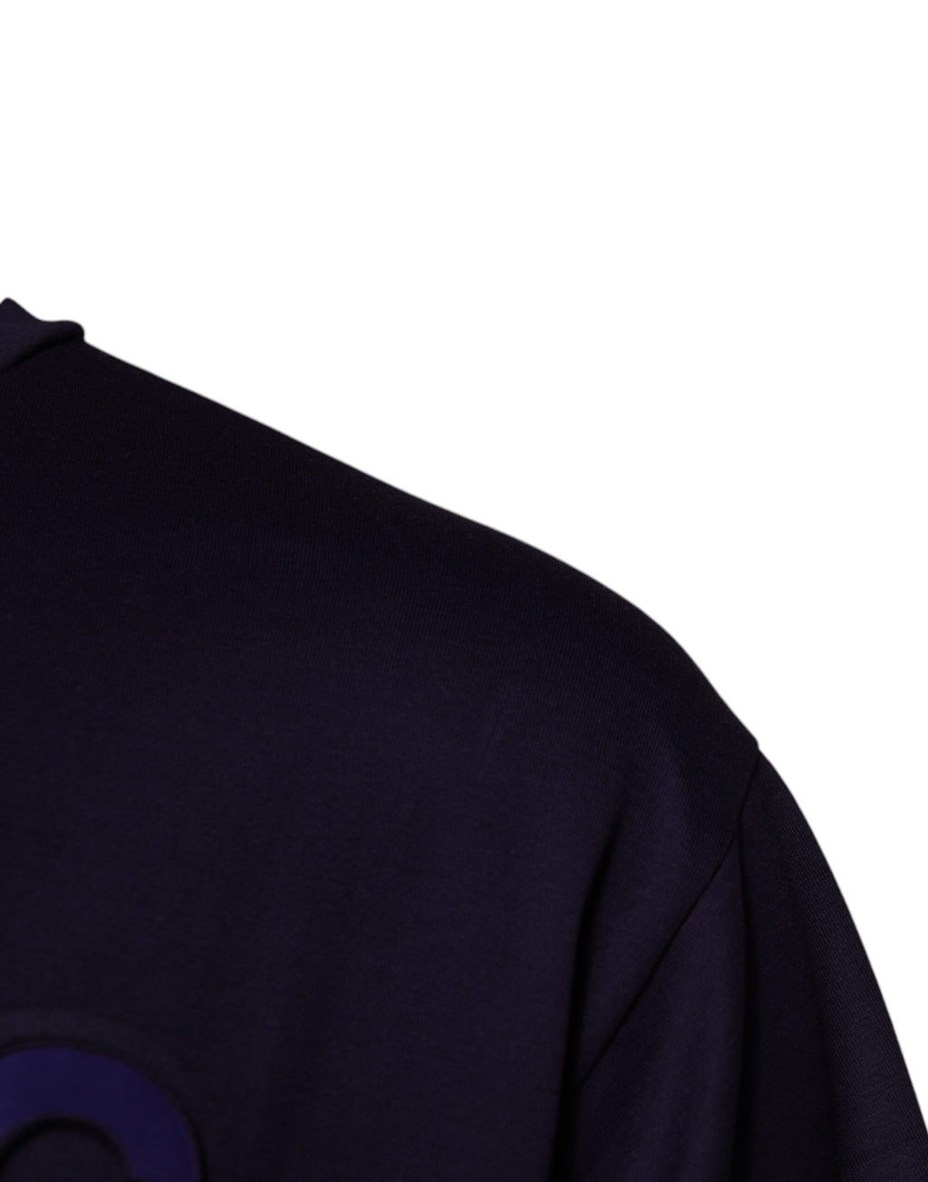 T-shirt en coton bleu marine Dolce & Gabbana avec logo DG, col rond, vue de face.