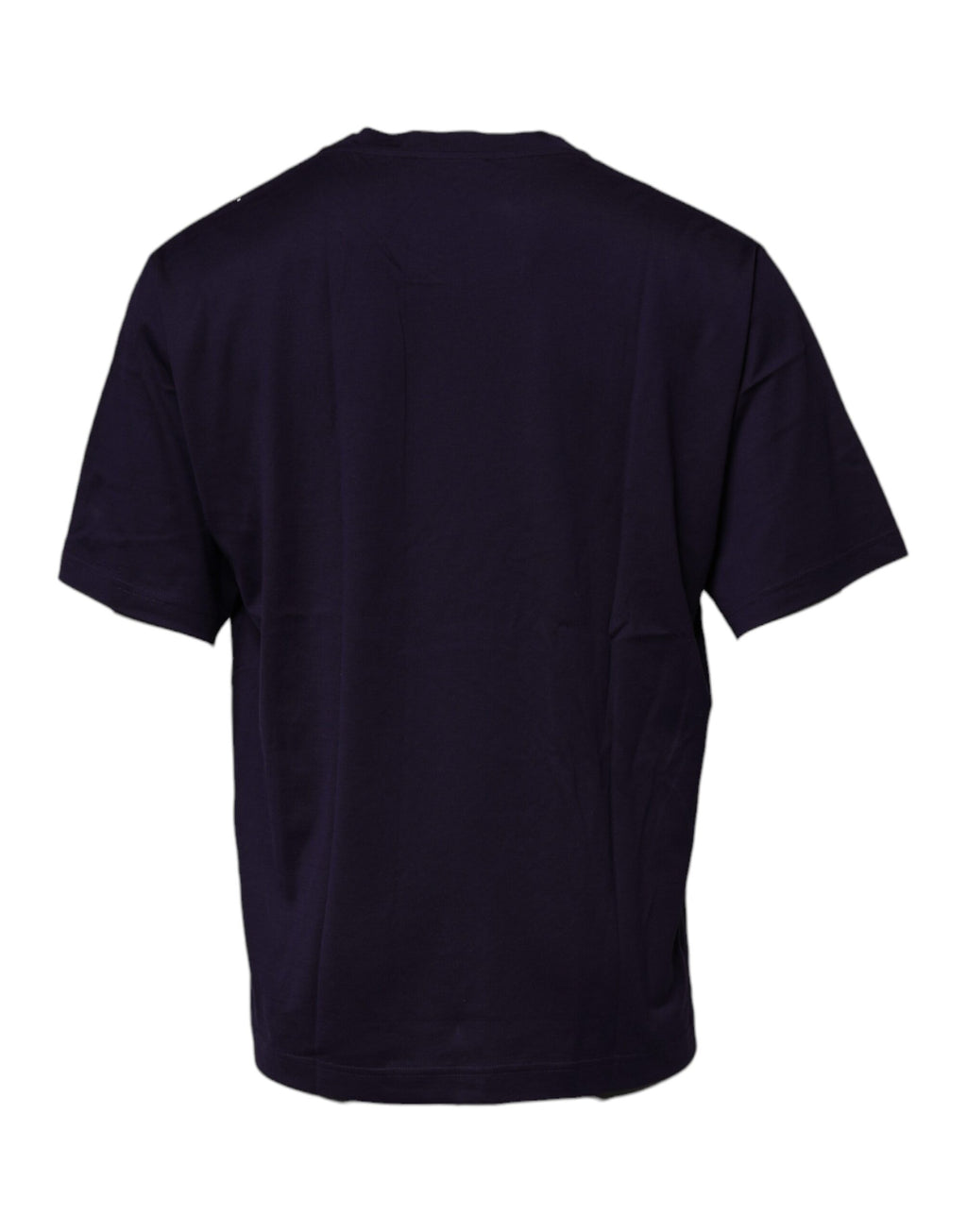T-shirt en coton bleu marine Dolce & Gabbana avec logo DG, col rond, visible sur l'image.