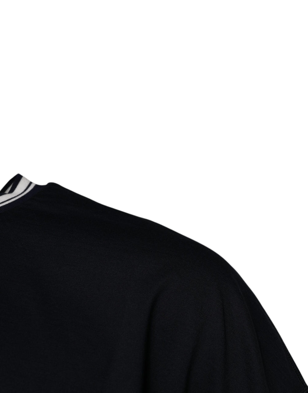 T-shirt en coton à col rond Dolce & Gabbana, bleu foncé, logo couronne imprimé sur la poitrine.