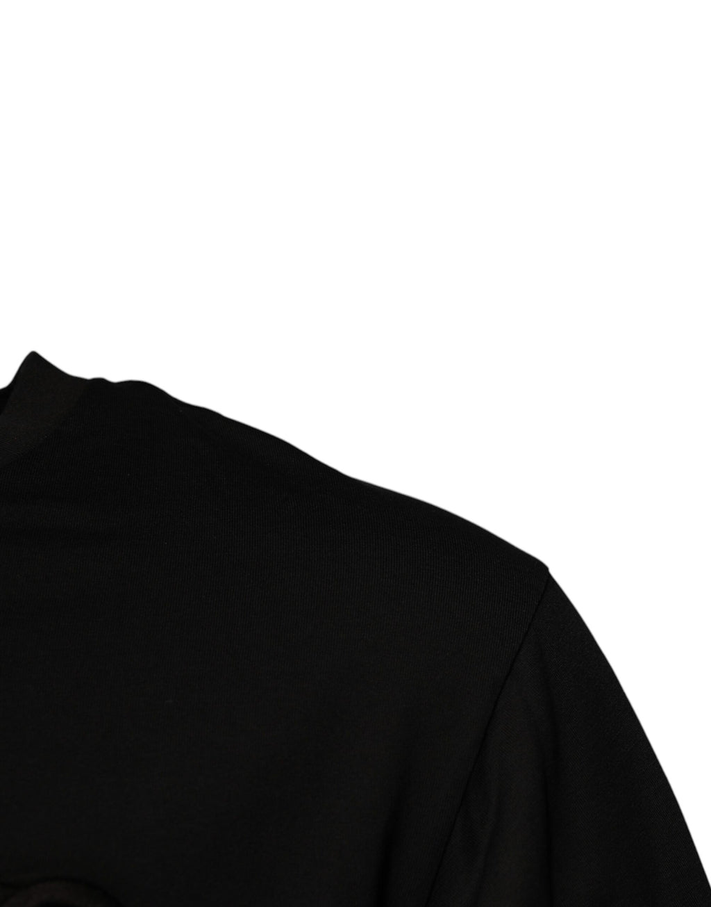 T-shirt en coton noir Dolce & Gabbana avec logo DG, col rond, vue de face montrant le design simple et élégant.