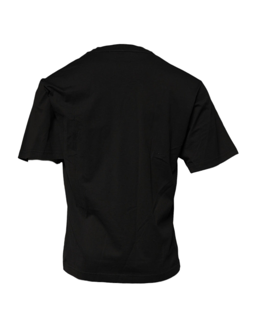 T-shirt noir Dolce & Gabbana en coton avec logo DG, col rond, design élégant et classique.
