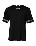T-shirt homme noir Dolce & Gabbana #DGMILLENNIALS en coton avec col rond, style décontracté et logo visible devant.