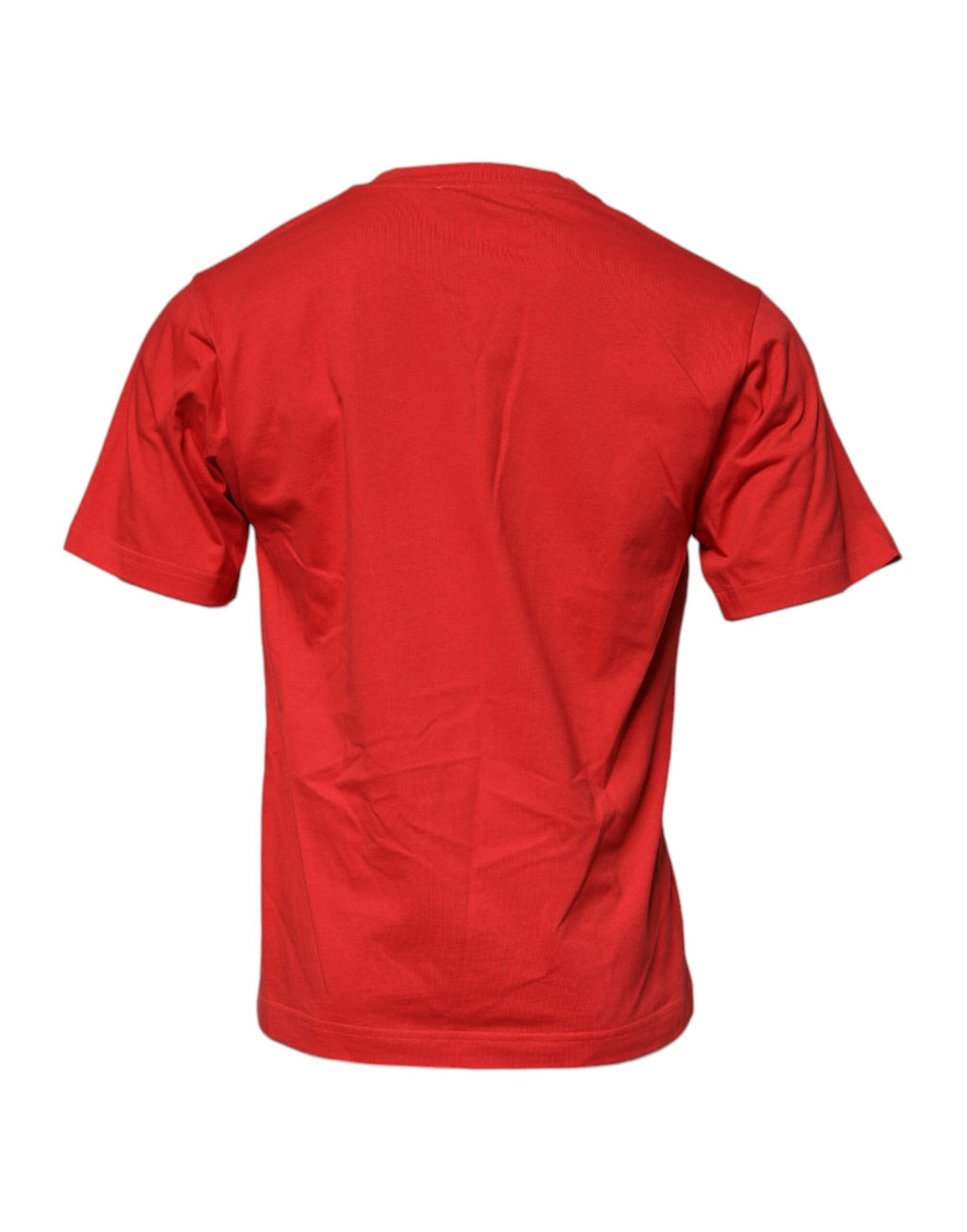 T-shirt en coton rouge Dolce & Gabbana avec logo DG brodé sur la poitrine, col rond et style décontracté.