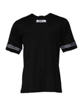 T-shirt en coton noir Dolce & Gabbana #DGMILLENNIALS avec col rond, visible en gros plan sur un fond neutre.