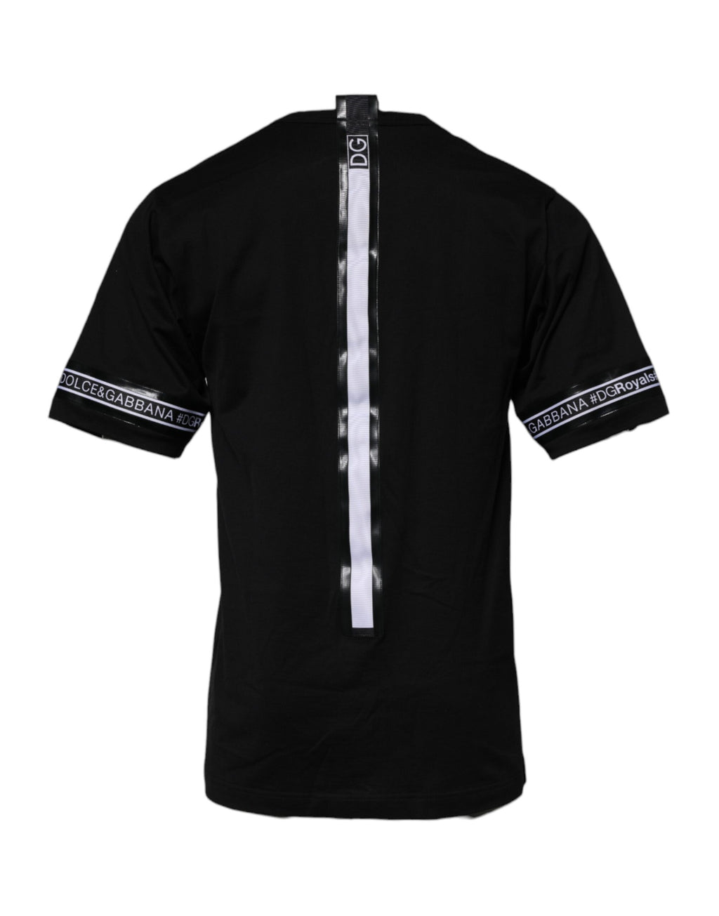 T-shirt à col rond en coton noir Dolce & Gabbana DGMILLENNIALS, style décontracté et moderne.