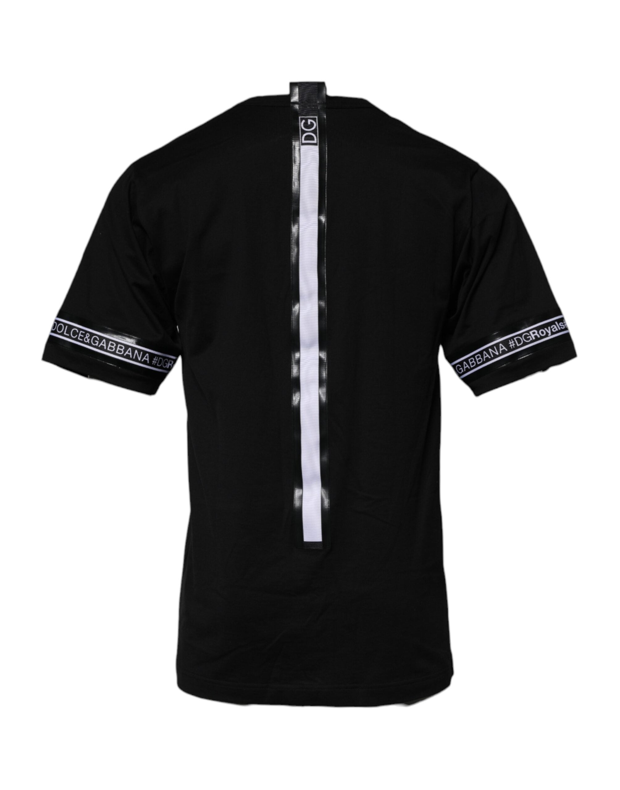 T-shirt à col rond en coton noir Dolce & Gabbana DGMILLENNIALS, style décontracté et moderne.