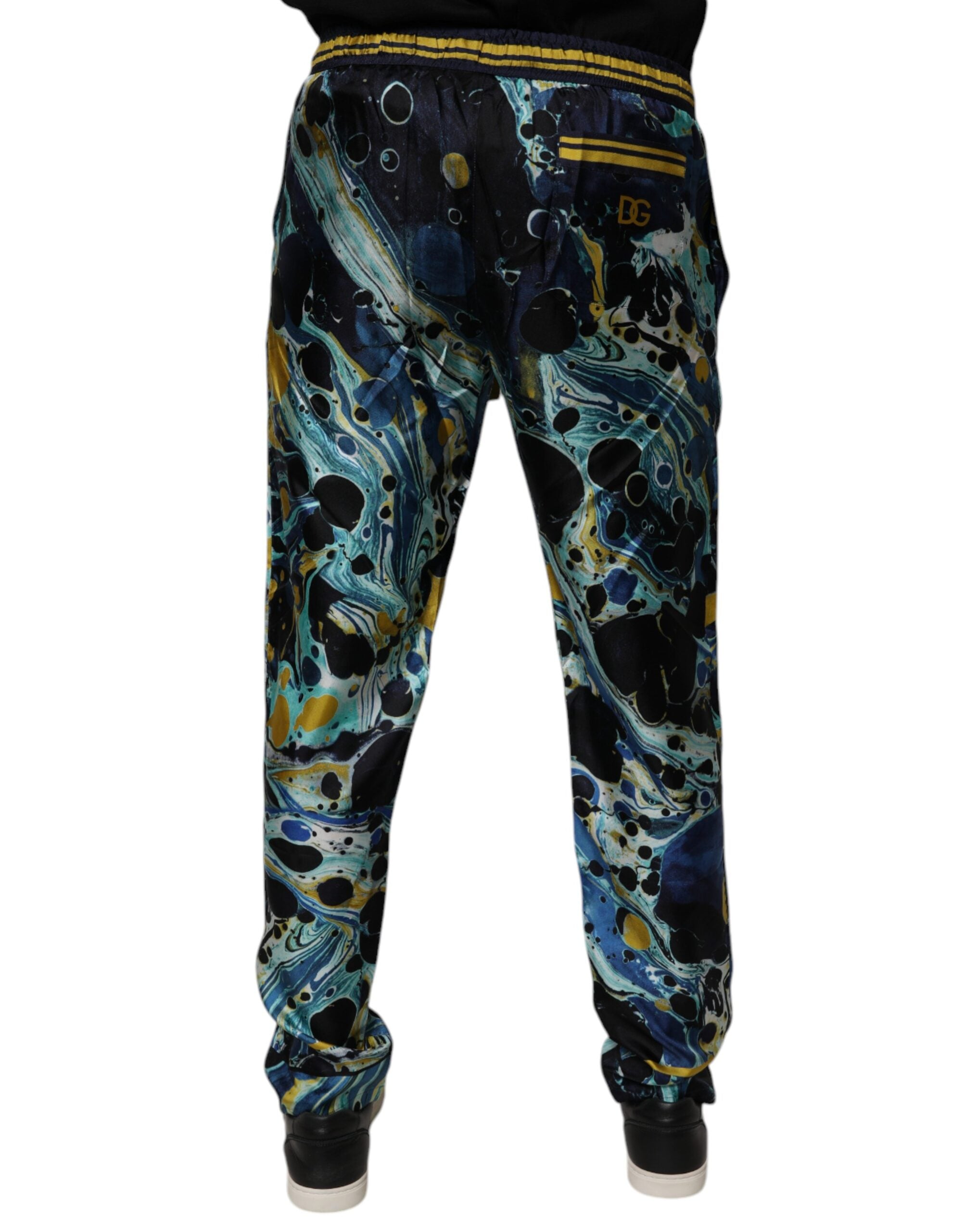 Pantalon de jogger Dolce & Gabbana à motif marbre multicolore, confortable et tendance, en tissu doux et léger.