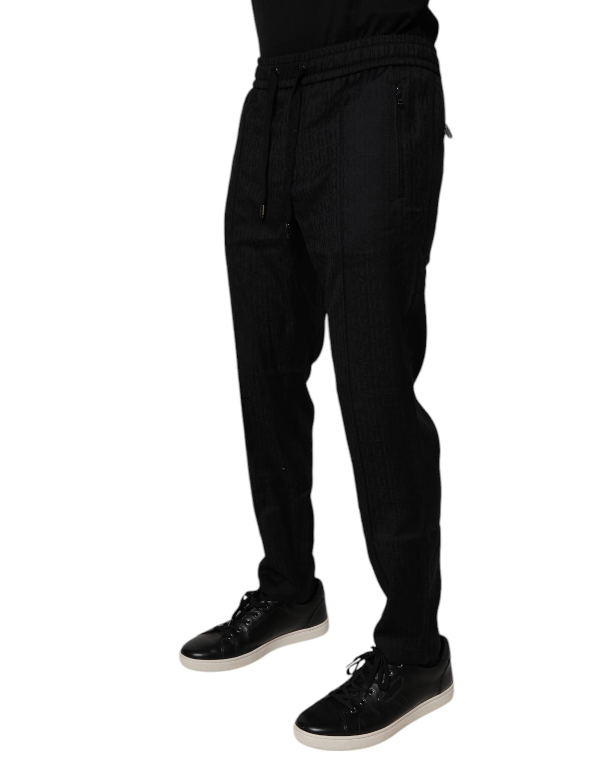 Dolce & Gabbana Schwarze Jogginghose aus Wolle