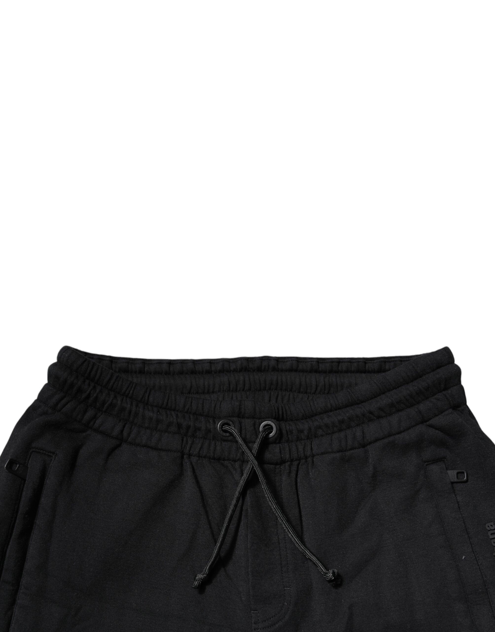 Pantalons de jogging noirs en coton Dolce & Gabbana, style décontracté, avec détails modernes et coupe confortable.