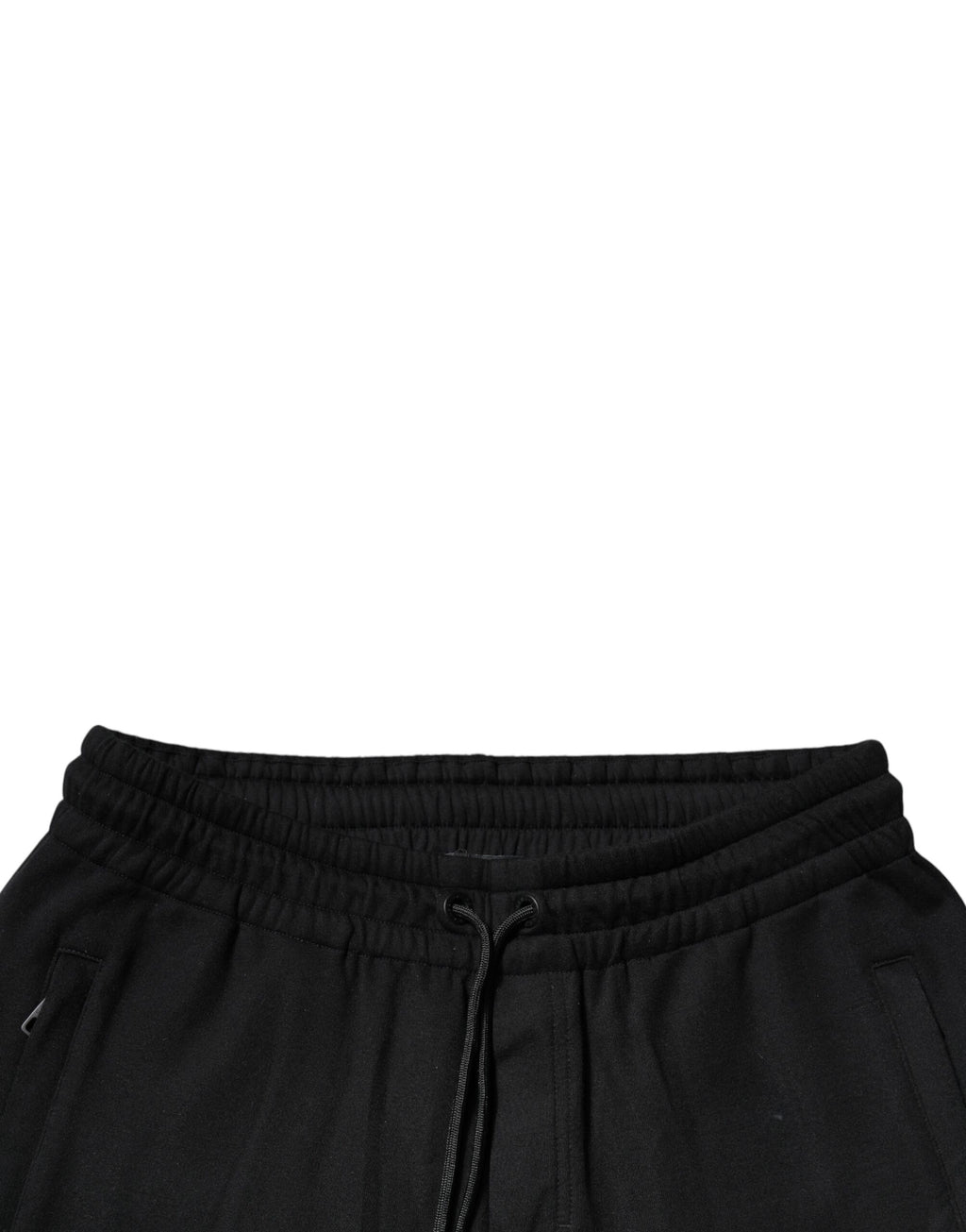 Pantalons de jogging noirs en coton Dolce & Gabbana, style décontracté avec ceinture élastique et poches latérales.