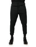 Pantalon de jogging Dolce & Gabbana en coton mélangé noir, coupe décontractée et confortable, pour homme.