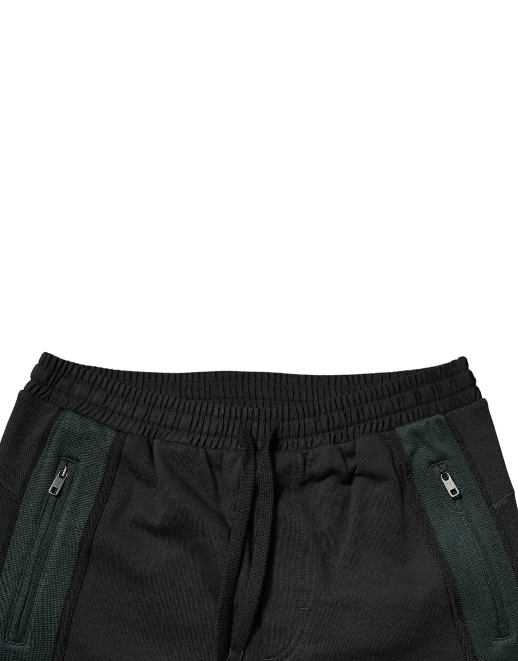 Pantalons jogging Dolce & Gabbana en coton mélangé noir, style décontracté avec ceinture élastique et poches latérales.