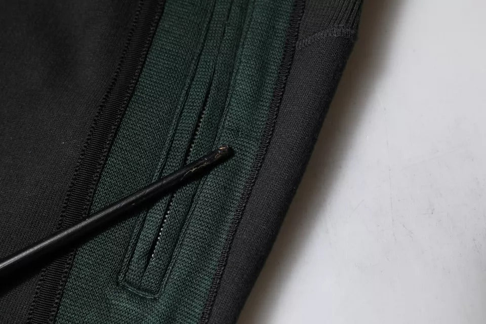 Pantalon de jogging Dolce & Gabbana en coton mélangé noir, style décontracté avec ceinture élastique et poches latérales.