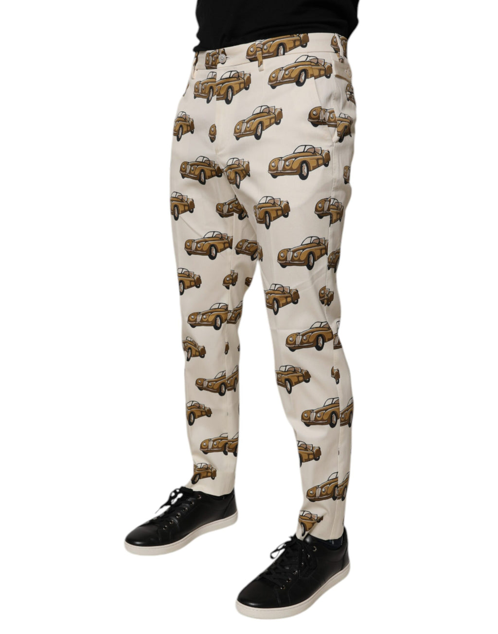 Jeans homme skinny en denim blanc cassé Dolce & Gabbana, design en coton avec détails élégants.