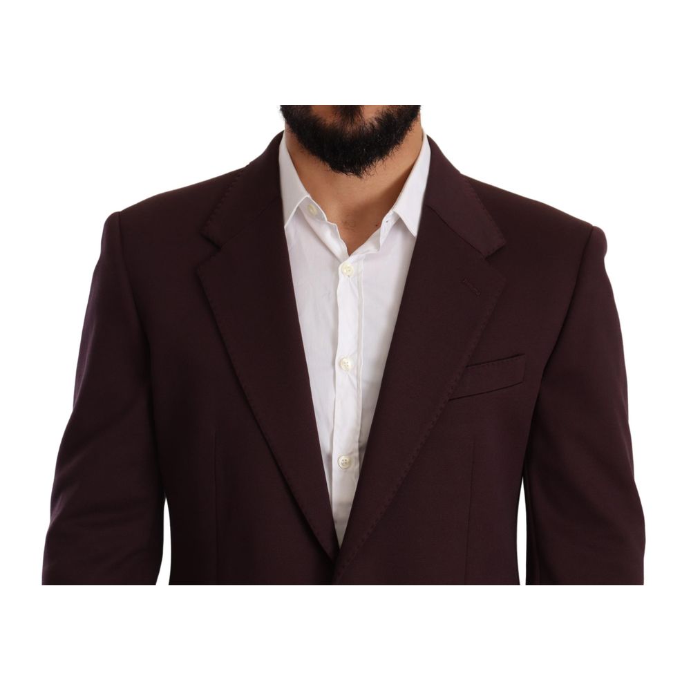 Veste blazer en coton violet de Dolce & Gabbana, élégante et ajustée, avec détails sophistiqués et tissu de qualité.
