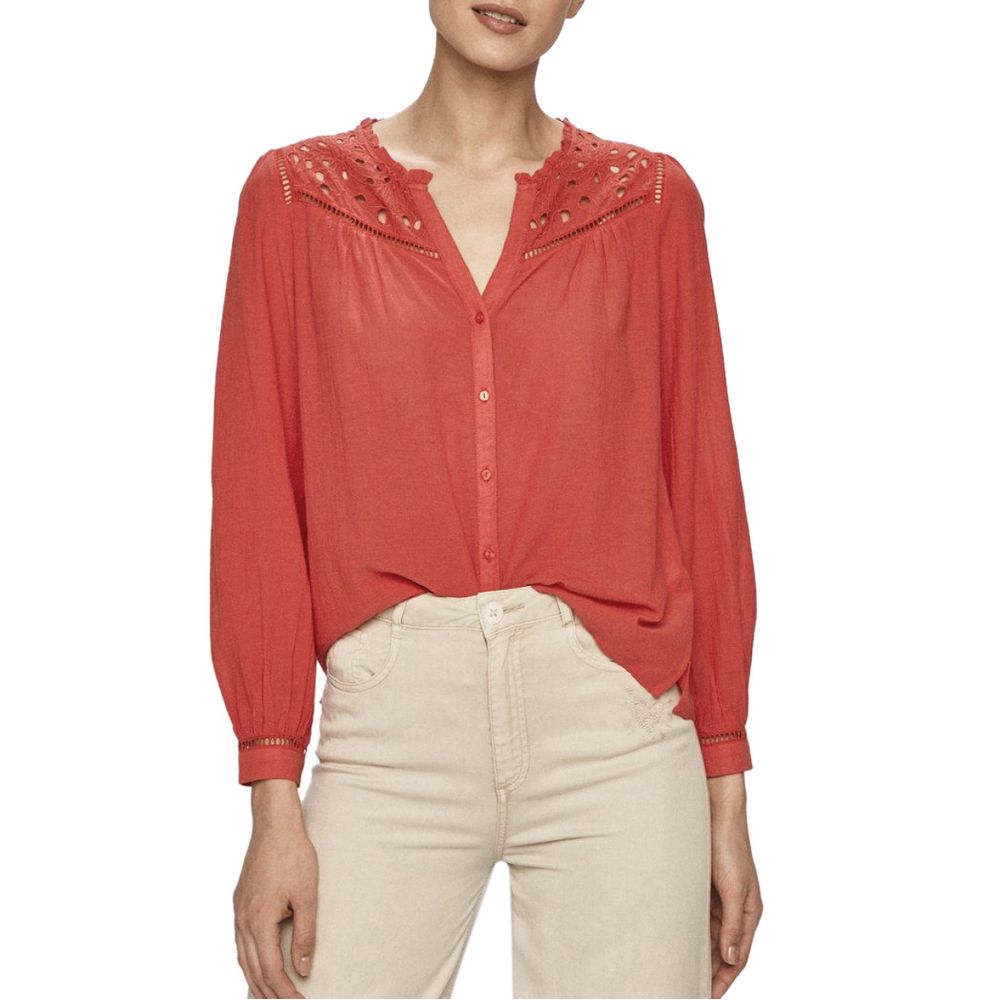 Chemise en viscose multicolore Pepe Jeans avec col et manches longues, tissu fluide et élégant.