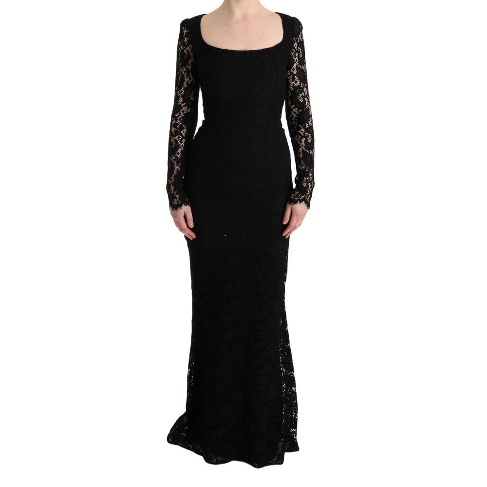 Robe de cocktail noire en coton Dolce & Gabbana, élégante et ajustée, avec détails sophistiqués pour une occasion spéciale.