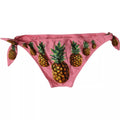 Bas de maillot de bain Dolce & Gabbana à motif ananas rose, maillot de bain bikini pour femmes, style coloré et tendance.