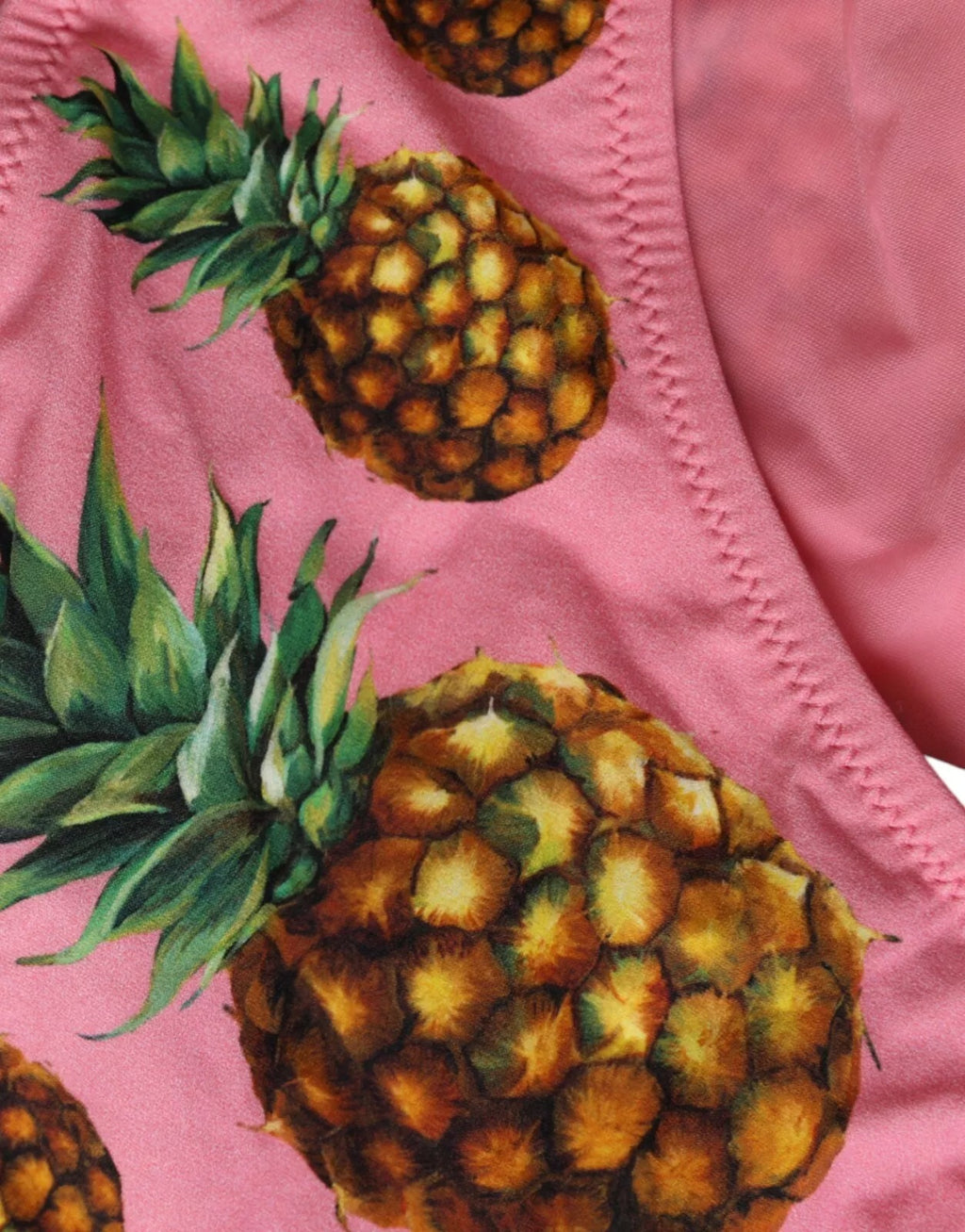 Bas de maillot de bain rose Dolce & Gabbana avec motif ananas, en tissu élastique, pour femme.