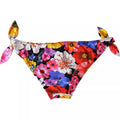 Bas de maillot de bain noir Dolce & Gabbana à imprimé floral, tissu de swimwear élégant et tendance.