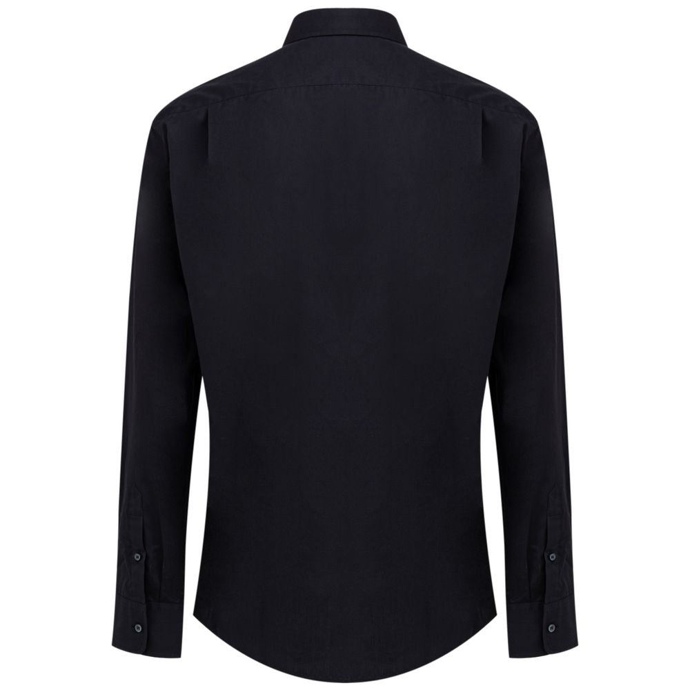 Chemise en coton bleu marine Dolce & Gabbana, élégante chemise de style classique avec col et boutons visibles.