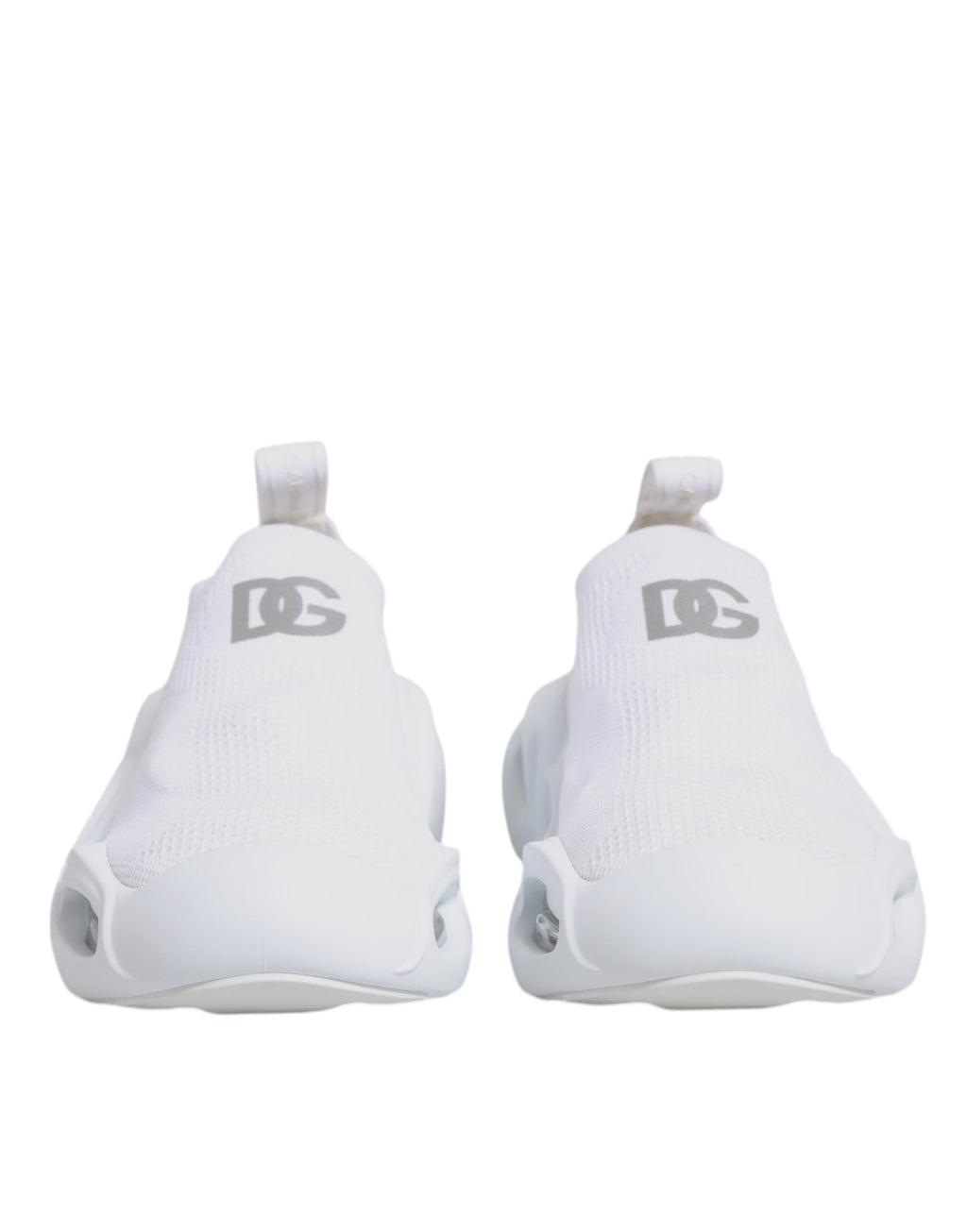 Chaussures Dolce & Gabbana sneakers basses blanches Slip On Wave, style décontracté et moderne, vue de face.
