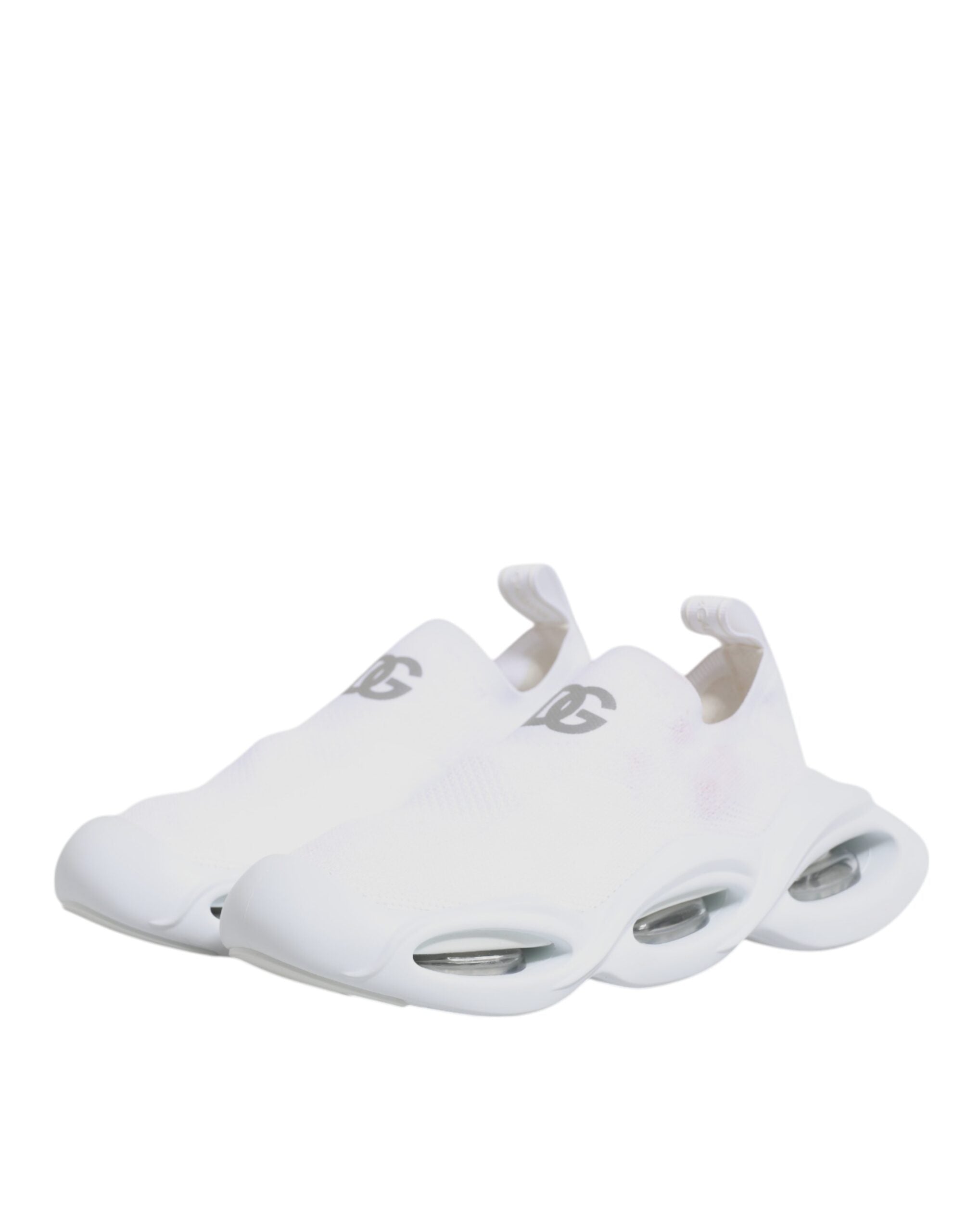 Chaussures sneakers basses blanches Dolce & Gabbana Slip On Wave Low Top, design élégant et moderne pour homme.