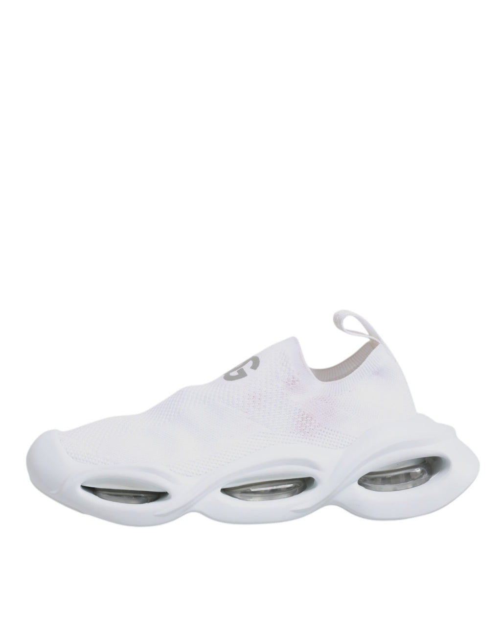 Chaussures Dolce & Gabbana sneakers basses blanches Slip On Wave, design élégant et moderne, vue de côté.