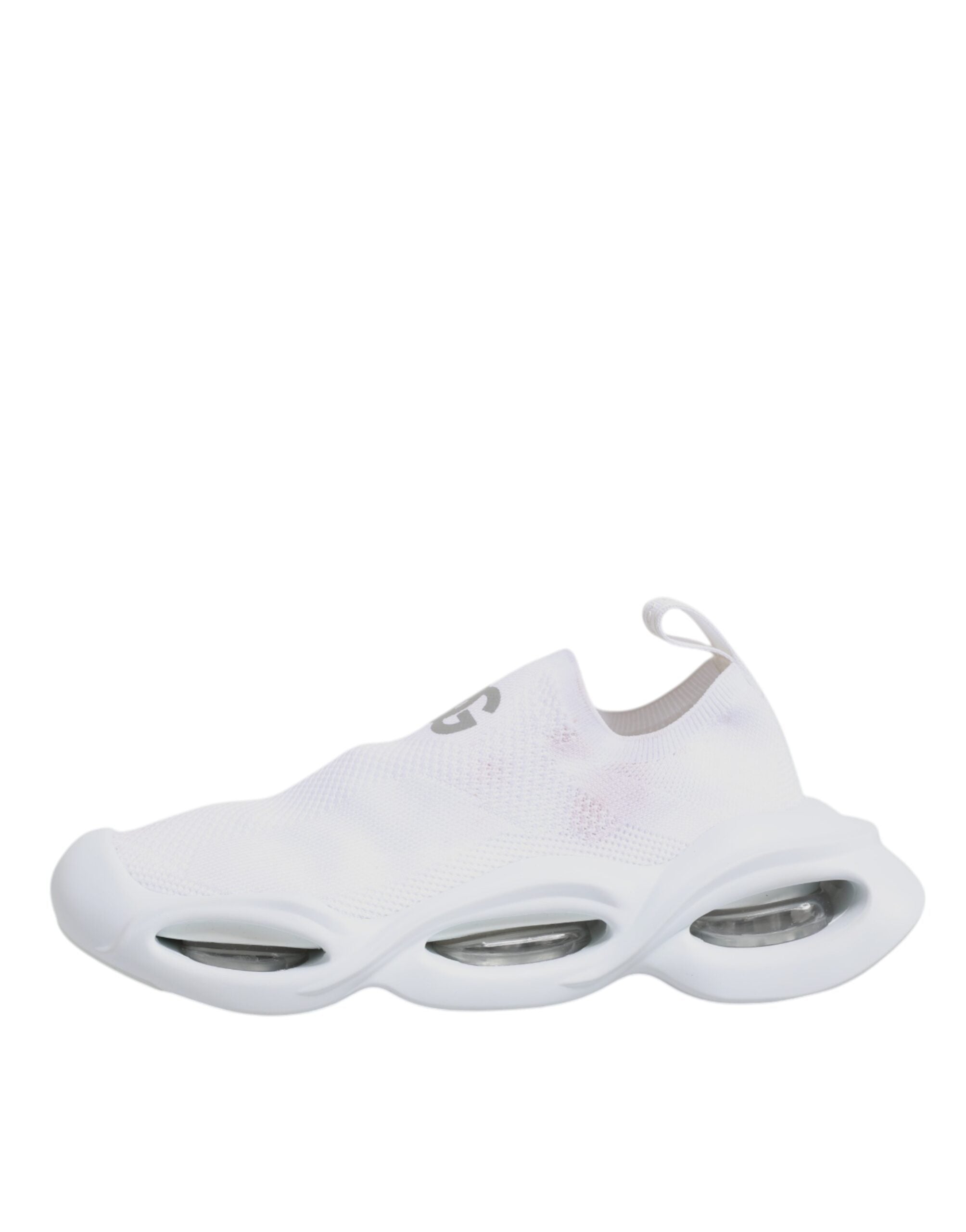 Chaussures Dolce & Gabbana sneakers basses blanches Slip On Wave, design élégant et moderne, vue de côté.