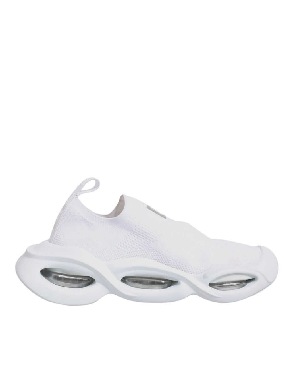 Chaussures sneakers basses blanches Dolce & Gabbana Slip On Wave Low Top, vue rapprochée des chaussures élégantes.